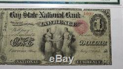 $1 1865 Lawrence Massachusetts MA National Currency Bank Note Bill Ch. #1014 Ace