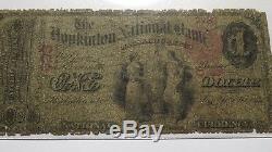$1 1875 Hopkinton Massachusetts MA National Currency Bank Note Bill #626 Ace