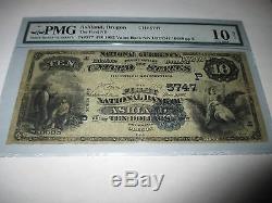 $10 1882 Ashland Oregon OR National Currency Bank Note Bill Ch. 5747 Value Back