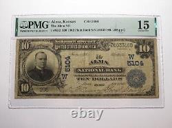 $10 1902 Alma Kansas KS National Currency Bank Note Bill Charter #5104 F15 PMG