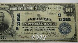 $10 1902 Andalusia Alabama AL National Currency Bank Note Bill! Ch. #11955 FINE+