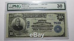 $10 1902 Bentonville Arkansas AR National Currency Bank Note Bill Ch. #7523 VF30