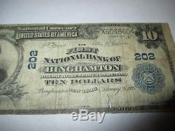 $10 1902 Binghamton New York NY National Currency Bank Note Bill! #202 RARE