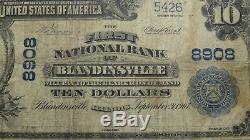 $10 1902 Blandinsville Illinois IL National Currency Bank Note Bill #8908 PCGS