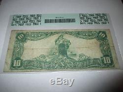 $10 1902 Brazil Indiana IN National Currency Bank Note Bill #8620 Fine PCGS