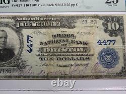 $10 1902 Bristol Virginia VA National Currency Bank Note Bill Ch. #4477 VF25 PMG