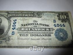 $10 1902 Brunswick Georgia GA National Currency Bank Note Bill! Ch. #4944 VF