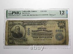$10 1902 Coffeyville Kansas KS National Currency Bank Note Bill Ch #3324 F12 PMG
