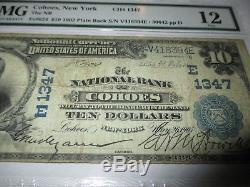 $10 1902 Cohoes New York NY National Currency Bank Note Bill #1347 PMG Fine