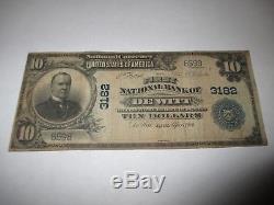 $10 1902 De Witt Iowa IA National Currency Bank Note Bill! Ch. #3182 FINE