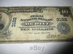 $10 1902 De Witt Iowa IA National Currency Bank Note Bill! Ch. #3182 RARE