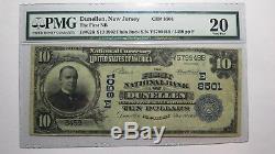 $10 1902 Dunellen New Jersey NJ National Currency Bank Note Bill #8501 VF20 PMG