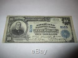 $10 1902 Fitchburg Massachusetts MA National Currency Bank Note Bill! #2153 FINE