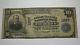 $10 1902 Frederick Maryland Md National Currency Bank Note Bill Ch. #1267 Fine