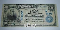 $10 1902 Frenchtown New Jersey NJ National Currency Bank Note Bill! Ch #1459 VF+