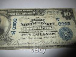 $10 1902 Great Bend Kansas KS National Currency Bank Note Bill! Ch. #3363 Fine