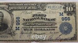 $10 1902 Jeffersonville Indiana IN National Currency Bank Note Bill #956 F12 PMG