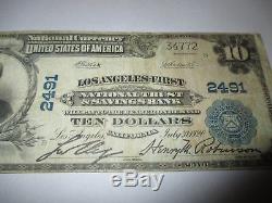 $10 1902 Los Angeles California CA National Currency Bank Note Bill! Ch #2491 VF