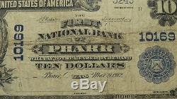 $10 1902 Pharr Texas TX National Currency Bank Note Bill Ch. #10169 FINE! RARE