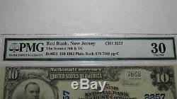 $10 1902 Red Bank New Jersey NJ National Currency Bank Note Bill #2257 VF30 PMG