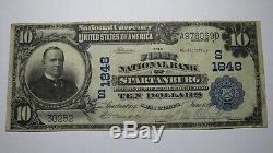 $10 1902 Spartanburg South Carolina SC National Currency Bank Note Bill 1848 VF+