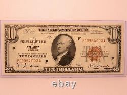 $10 1929 ATLANTA GEORGIA National Currency Bank Note Bill GEM/UNC