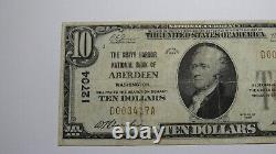 $10 1929 Aberdeen Washington WA National Currency Bank Note Bill Ch. #12704 VF
