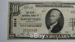 $10 1929 Albuquerque New Mexico NM National Currency Bank Note Bill #2614 FINE