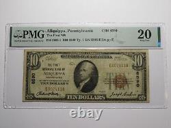 $10 1929 Aliquippa Pennsylvania National Currency Bank Note Bill Ch. #8590 VF20
