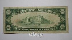 $10 1929 Arkansas City Kansas National Currency Bank Note Bill Charter #448 VF