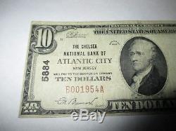 $10 1929 Atlantic City New Jersey NJ National Currency Bank Note Bill #5884 FINE