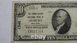 $10 1929 Auburn New York NY National Currency Bank Note Bill Ch. #1345 VF+