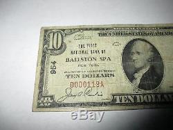 $10 1929 Ballston Spa New York NY National Currency Bank Note Bill! Ch #954 Fine