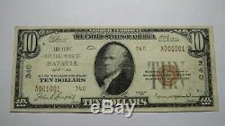 $10 1929 Batavia New York NY National Currency Bank Note Bill! Ch. #340 VF++