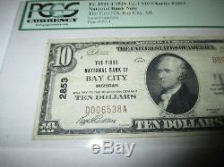 $10 1929 Bay City Michigan MI National Currency Bank Note Bill Ch. #2853 VF