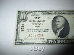 $10 1929 Belfast Maine ME National Currency Bank Note Bill Ch. #7586 VF+