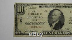 $10 1929 Biddeford Maine ME National Currency Bank Note Bill Ch. #1089 Fine