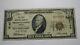 $10 1929 Brownstown Indiana In National Currency Bank Note Bill Charter #9143 Vf