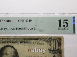 $10 1929 Burlingame Kansas KS National Currency Bank Note Bill Ch. #4040 F15 PMG