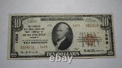 $10 1929 Burlington Vermont VT National Currency Bank Note Bill! Ch. #1698 VF+