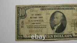 $10 1929 Caldwell New Jersey NJ National Currency Bank Note Bill Ch. #7131 FINE