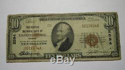 $10 1929 Charlottesville Virginia VA National Currency Bank Note Bill! Ch. #2594