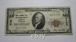$10 1929 Chico California CA National Currency Bank Note Bill! Ch. #8798 Fine