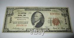 $10 1929 Christiana Pennsylvania PA National Currency Bank Note Bill! #7078 VF