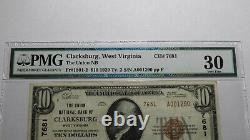 $10 1929 Clarksburg West Virginia WV National Currency Bank Note Bill #7681 VF30