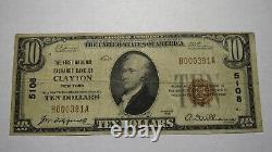 $10 1929 Clayton New York NY National Currency Bank Note Bill Ch. #5108 Fine