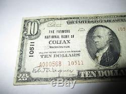 $10 1929 Colfax Washington WA National Currency Bank Note Bill! Ch. #10511 FINE