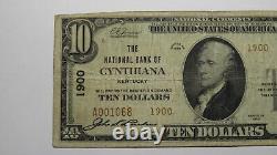 $10 1929 Cynthiana Kentucky KY National Currency Bank Note Bill Ch. #1900 RARE