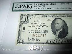 $10 1929 Damariscotta Maine ME National Currency Bank Note Bill #446 PMG VF30