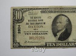 $10 1929 Dayton Ohio OH National Currency Bank Note Bill Charter #2604 FINE